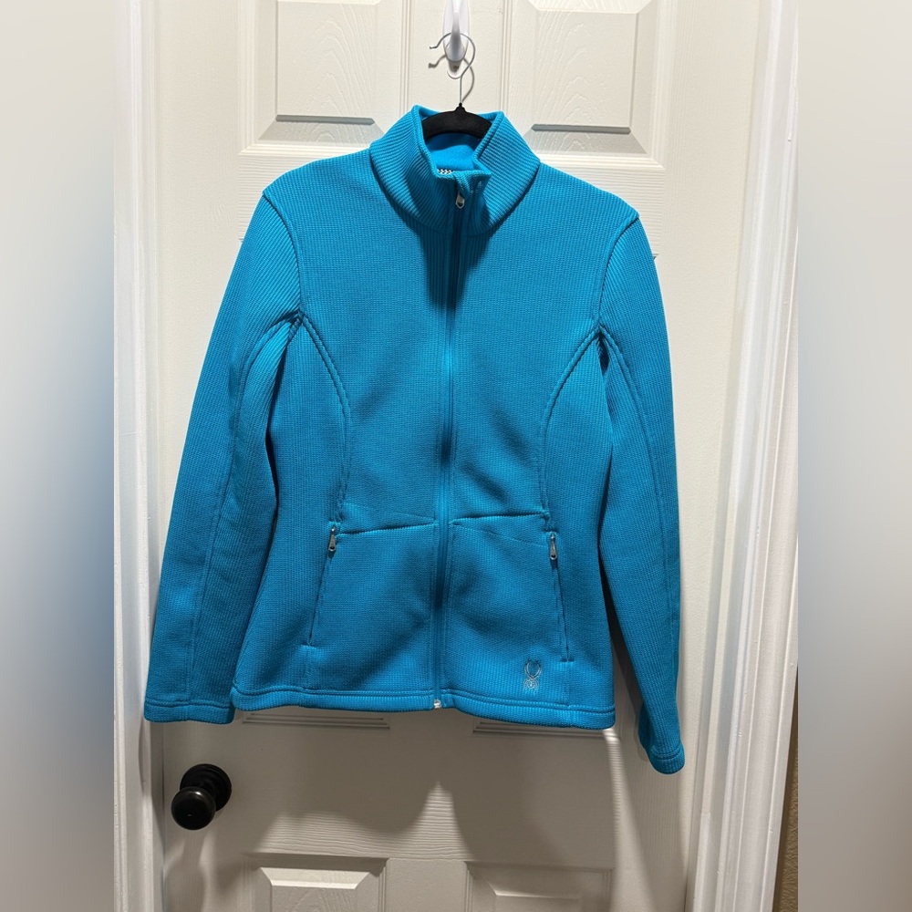 Women’s Spyder zip up fleece lined, knit sweater
